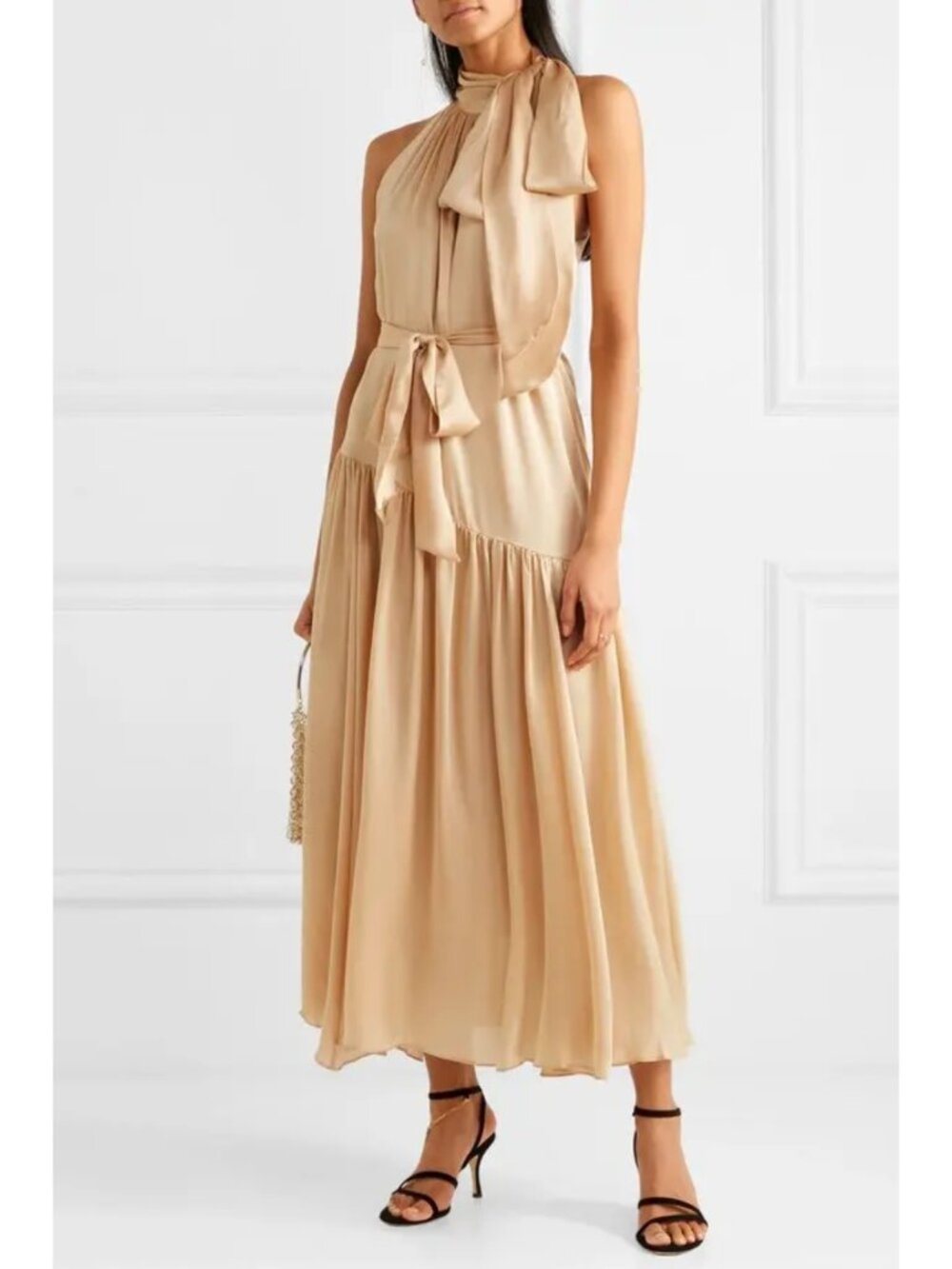 Zimmermann Super Eight-Tiered Silk Halterneck Maxi Dress Size 2 US 8